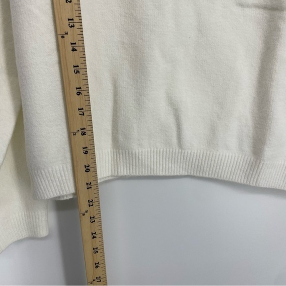 Cloud Ten white knit sweater top Sz L - Picture 5 of 6